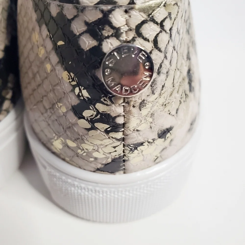 STEVE Madden Safary Snakeskin Slip On Sneakers - Picture 5 of 8